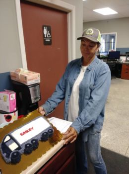 Ronda - one of our dedicated driver team members - sharing Tribal Love in the form of cake (one of the sweetest ways to show Tribal Love).